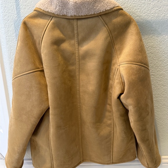 Mango Women's Tan Shearling Jacket Small NWT - Picture 3 of 6